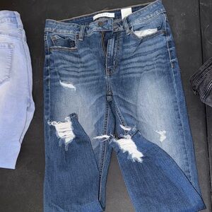 eunina Blue Distressed Skinny Jeans